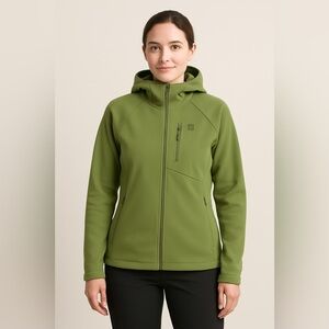 MEC Women's Green Softshell Hooded Jacket Size Medium